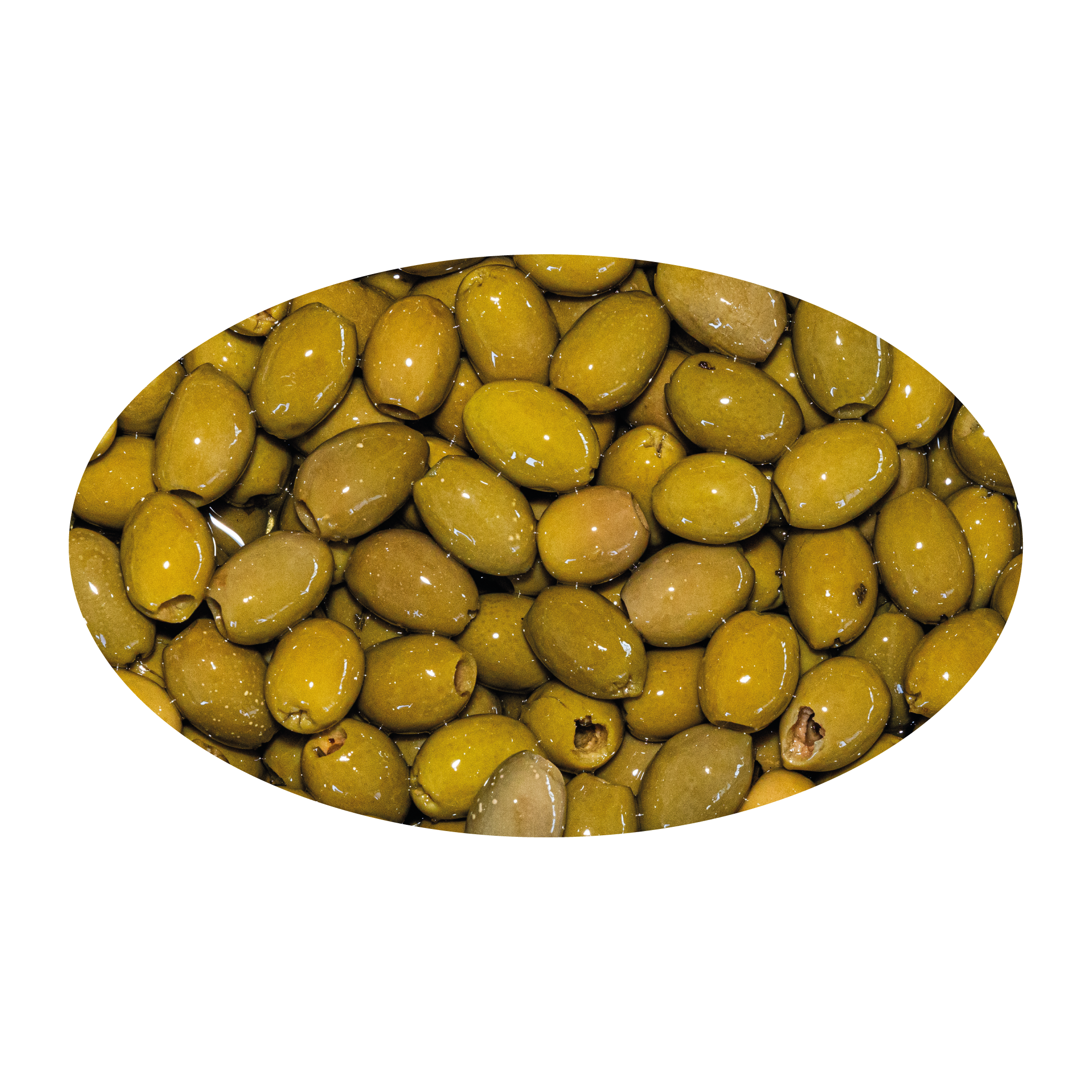 Kleine groene olijven zonder pit